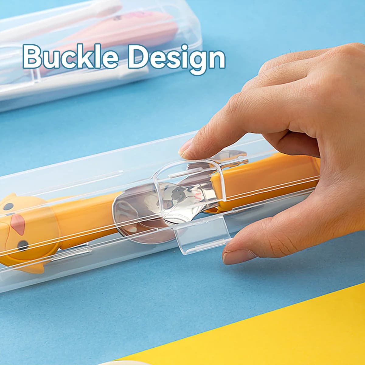 Portable Transparent Tableware Box Travel Flatware Storage Box With Flip Cover Dustproof Chopsticks Forks Spoon Cutlery Case