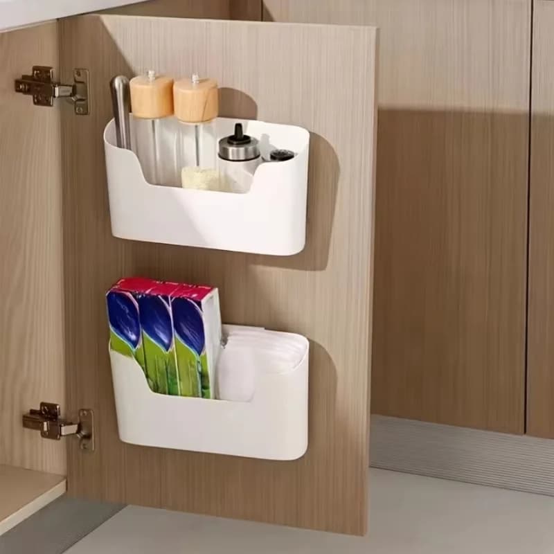 Wall-Mounted Cabinet with a Door Storage Box, Designed for Cabinet Hooks for Cling Film,Storage Bags,Bathroom Essentials