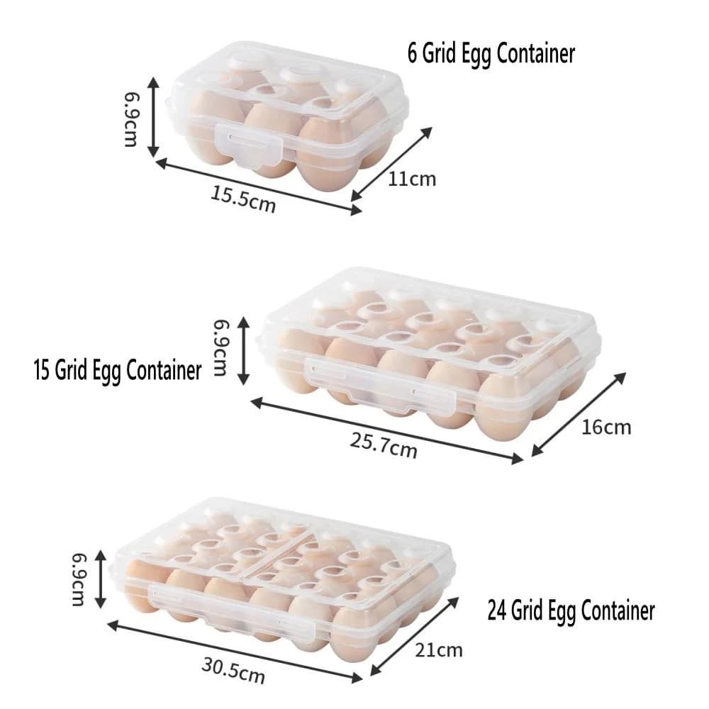 Egg Holder Plastic Egg Storage Box Egg Organizer for Fridge Portable Egg Tray with Lid for Refrigerator Camping Hiking Outdoor