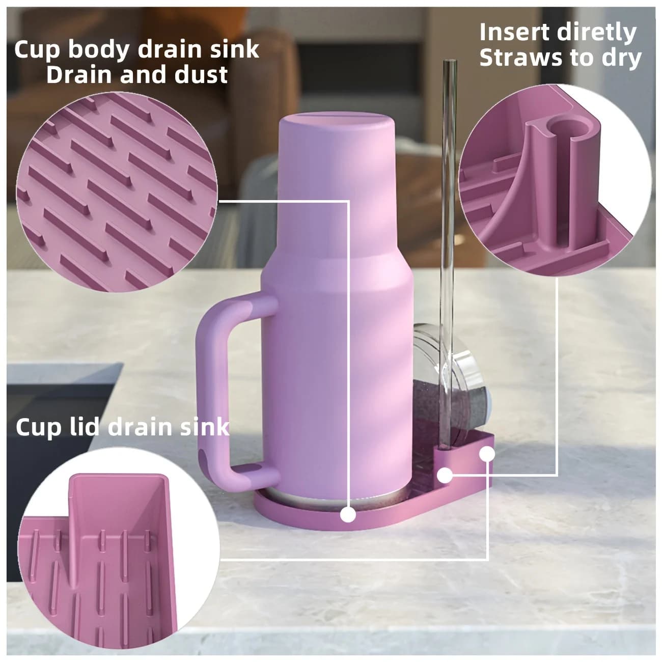 Silicone High Quality Tumbler Dry Store Rack Rack Tumbler Drying Station for Cleaning Cups and Storage Water Cup Holder