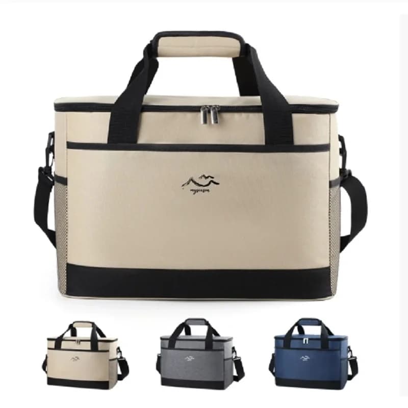 Large-Capacity Square Ice Packs Minimalist Insulated Lunch Box Bag Crossbody Fresh-Keeping Picnic Bag for Outdoor Use