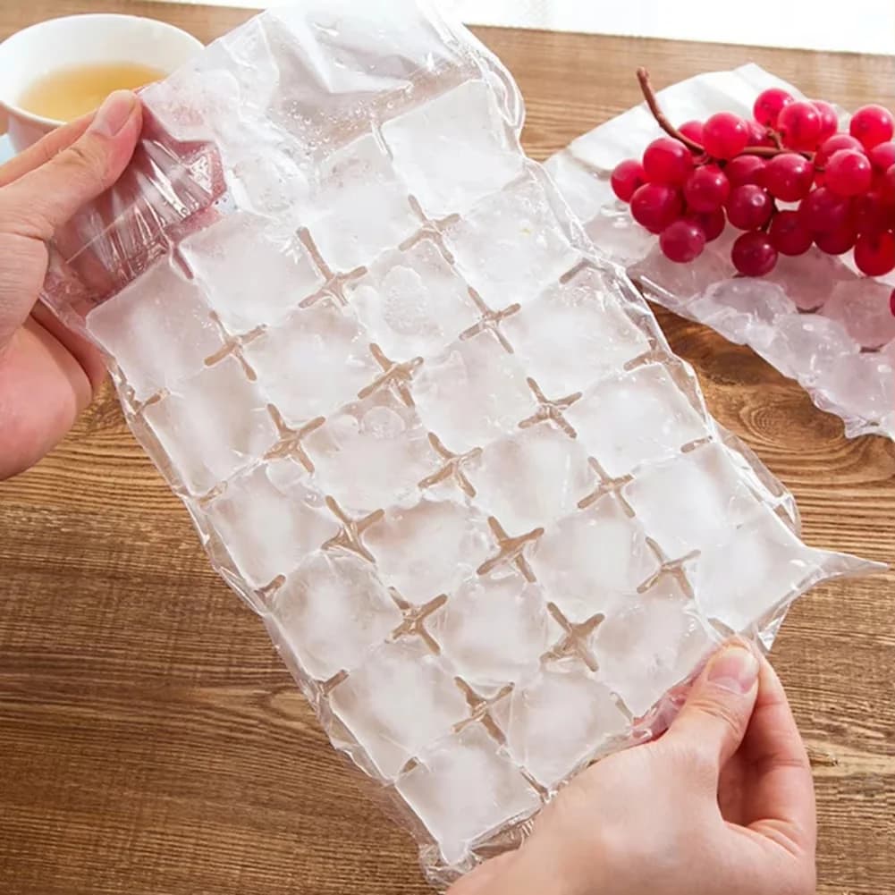 10-100pcs/pack Disposable Ice Bag Lattice Ice Cube Mold Bar Self-sealing Ice Tray Bag Ice Cube Bag Box Edible Frozen Ice Cube