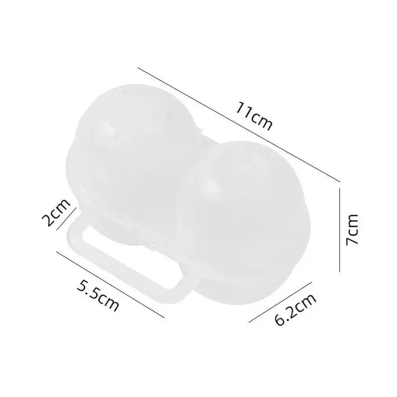 1pc 2-Cell Outdoor Portable Egg Box Plastic Egg Tray Refrigerator Egg Storage Box Shock-absorbing And Anti Drop Egg Loade