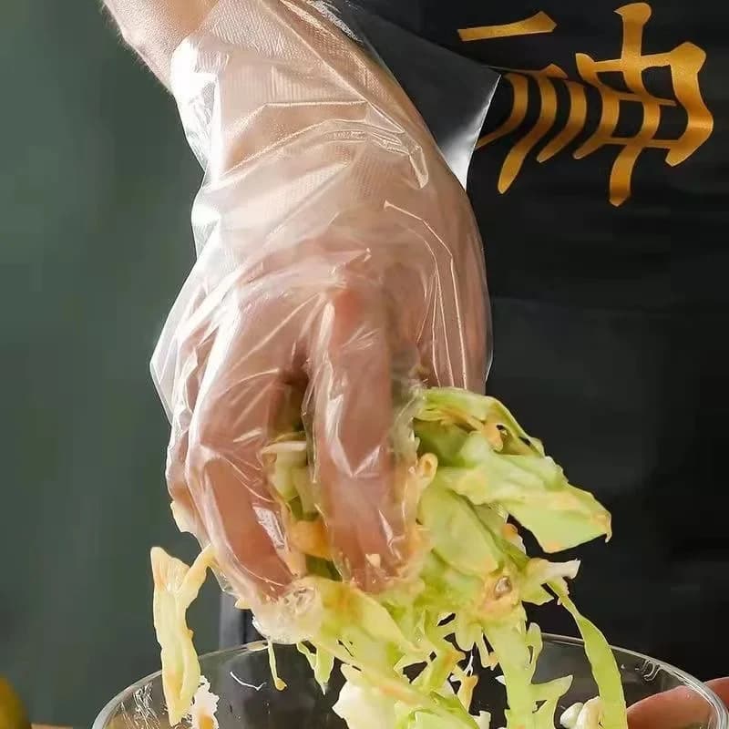 Clear Disposable Gloves Transparent Plastic Gloves Latex Free Food Prep Safe Gloves for Cooking Cleaning BBQ Kitchen Things