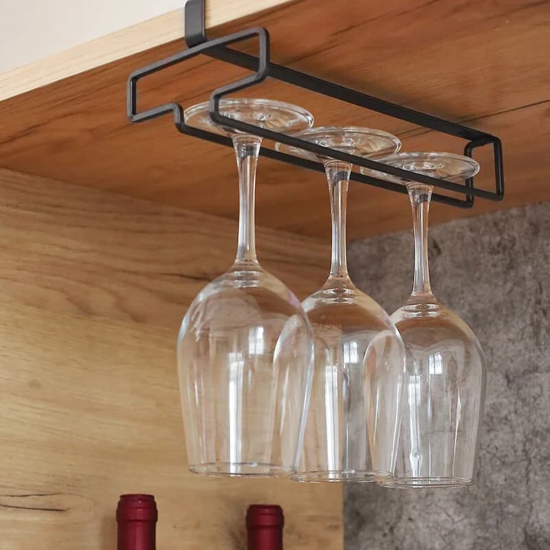 Hanging Red Wine Glass Storage Rack, Home High Footed Cup Storage Rack Without Punching Holes, Inverted Drain Rack