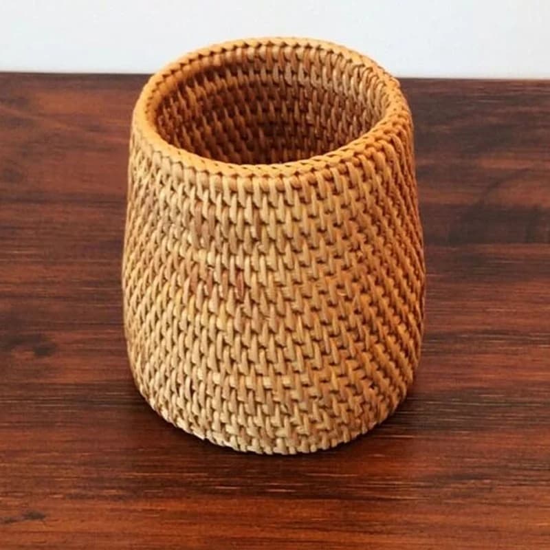 Household Rattan Organizer Chopsticks Shovel Spoons Dinner Knives Forks Tableware Storage Box Storage Baskets